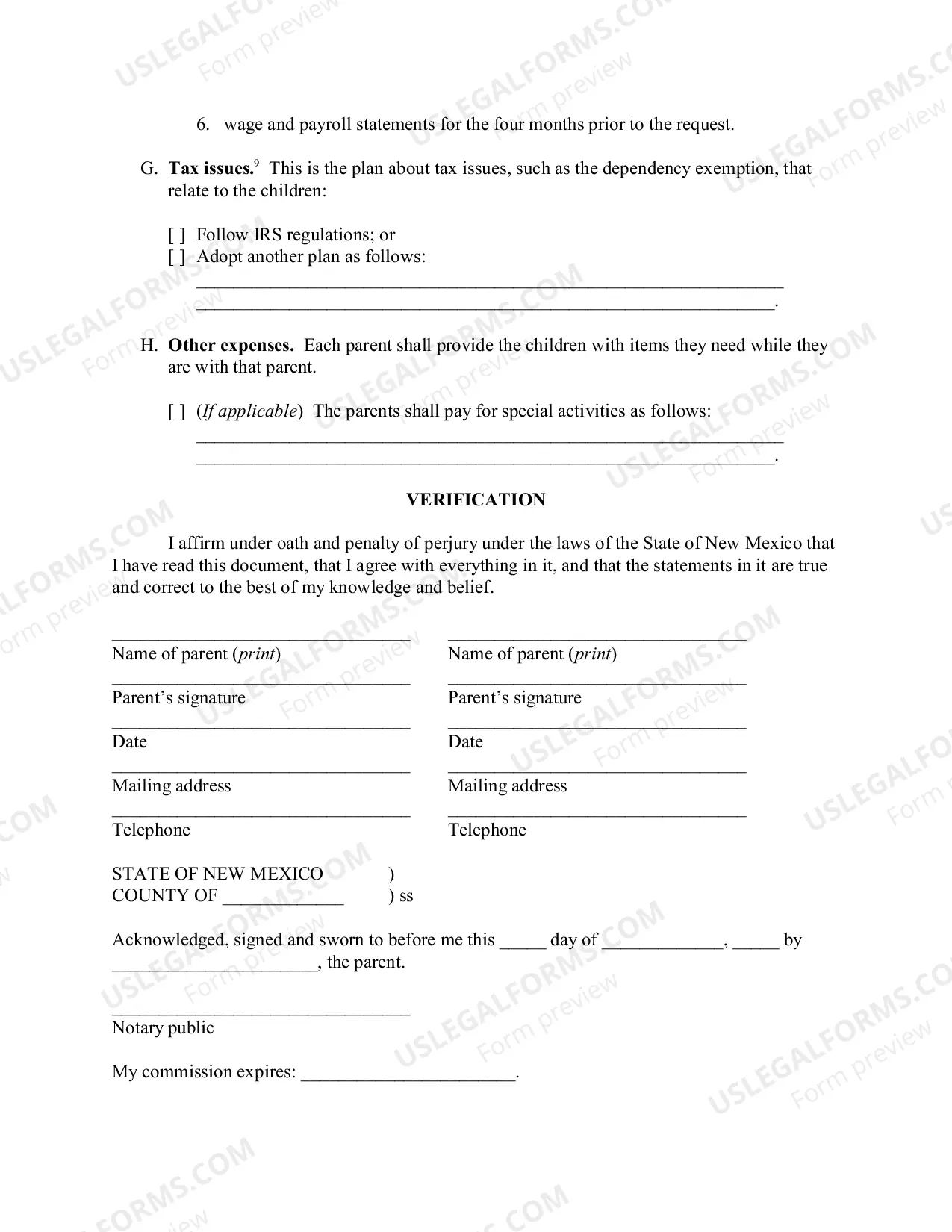 Preview Child support obligation and order
