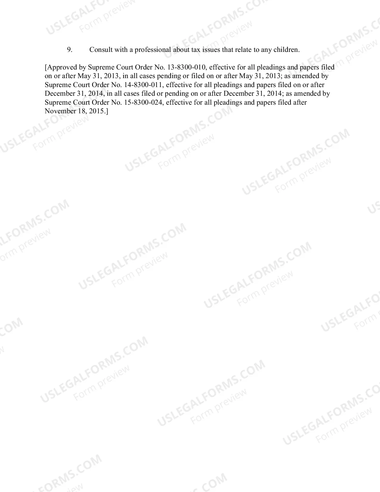 Preview Child support obligation and order