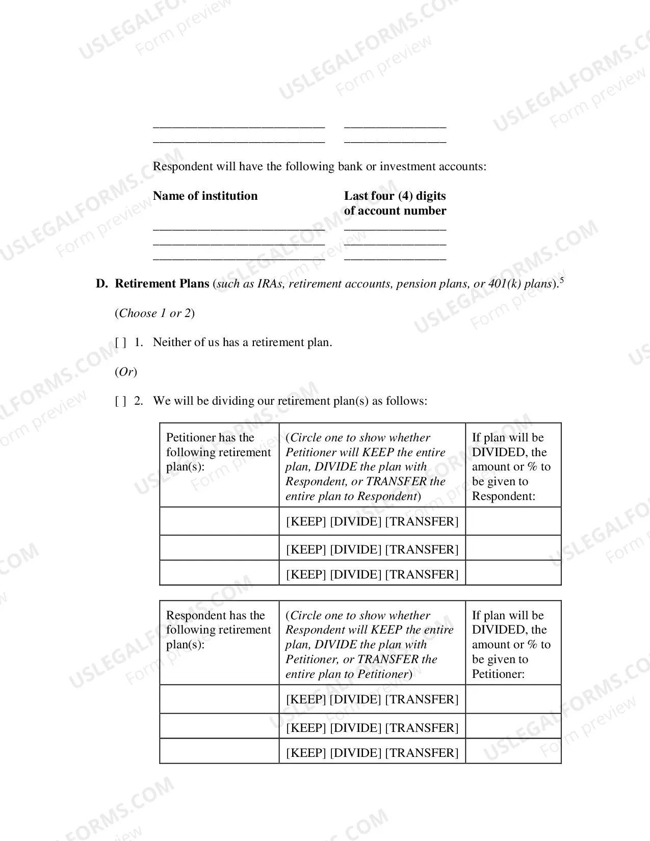 Preview Marital Settlement Agreement