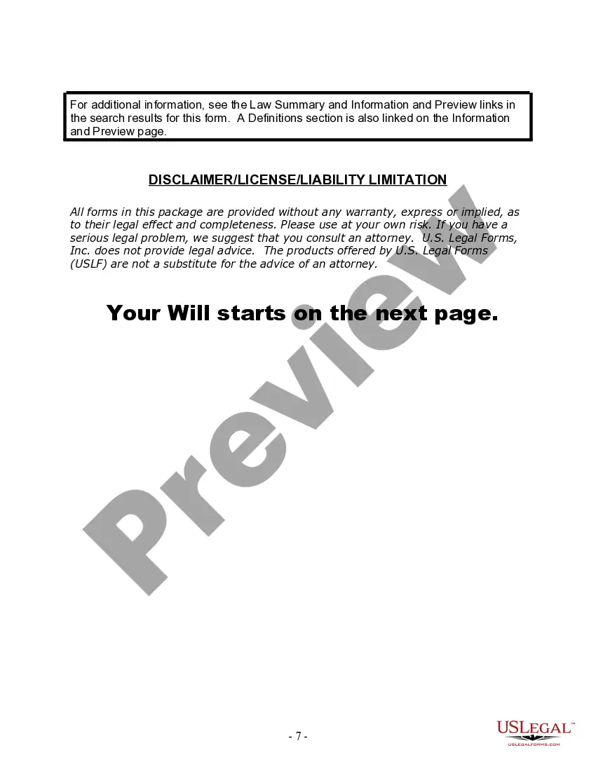 Preview Last Will and Testament for Married person with Adult Children from Prior Marriage
