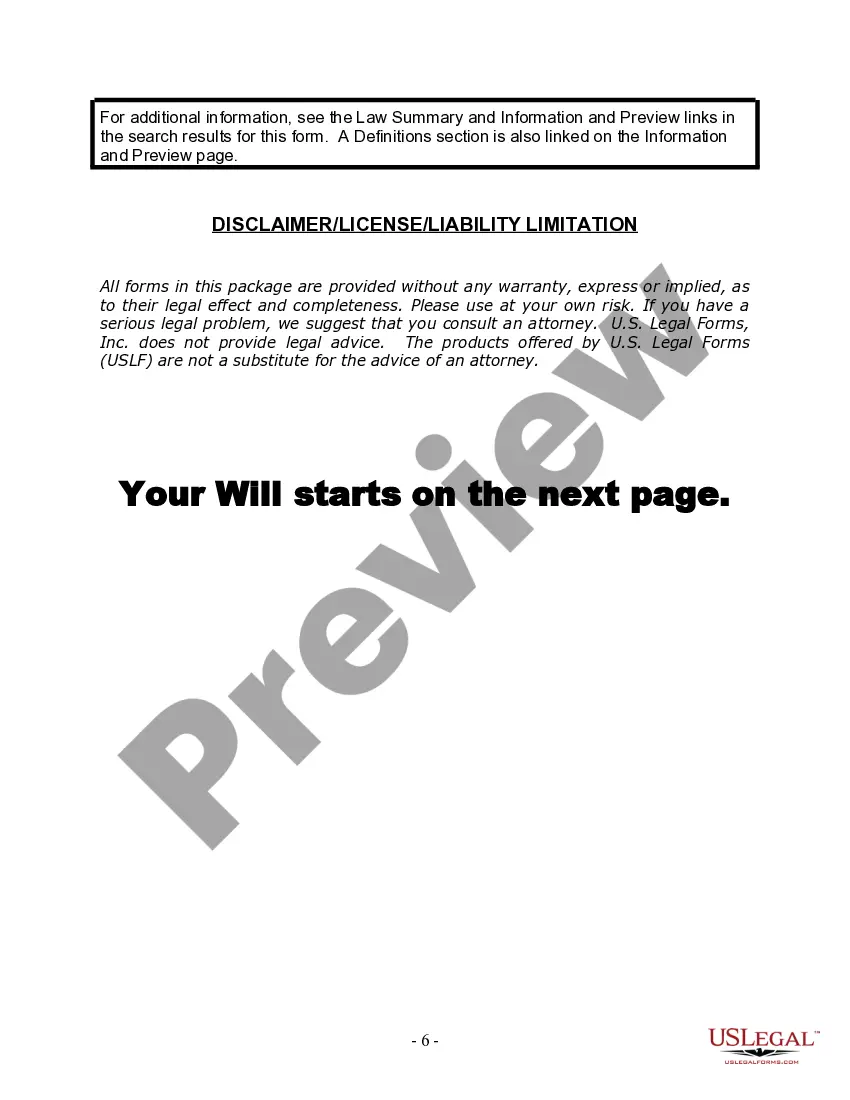 Preview Last Will and Testament for Divorced Person Not Remarried with Adult and Minor Children