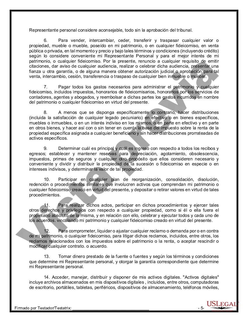 Preview Paquete de Voluntades Mutuas con Últimas Voluntades y Testamentos para Pareja Casada con Hijos Adultos