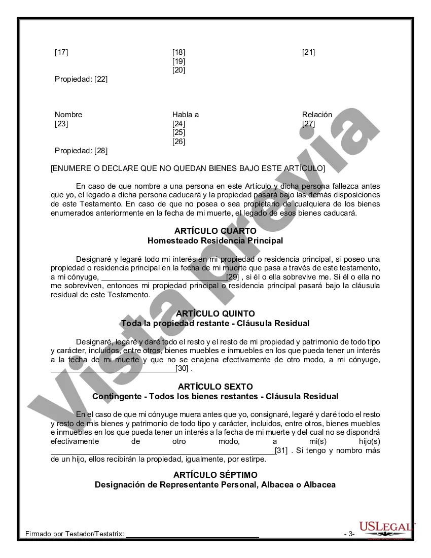 Preview Paquete de Voluntades Mutuas con Últimas Voluntades y Testamentos para Pareja Casada con Hijos Adultos