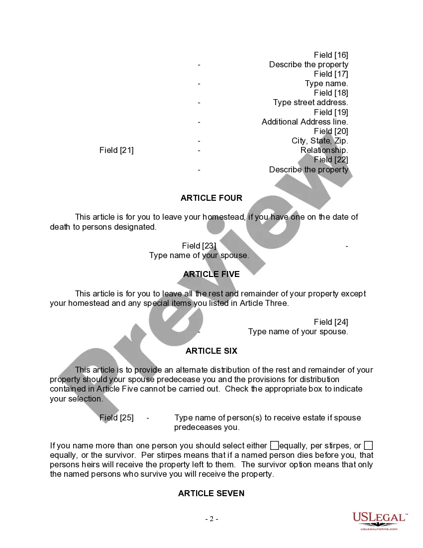 Get Last Will and Testament for a Married Person with No Children Preview Last Will and Testament for a Married Person with No Children