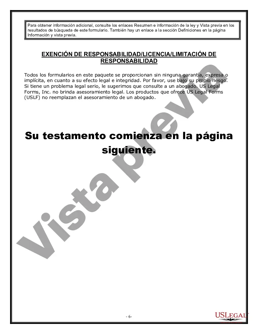 Preview Formulario de testamento y última voluntad legal para viuda o viudo con hijos adultos