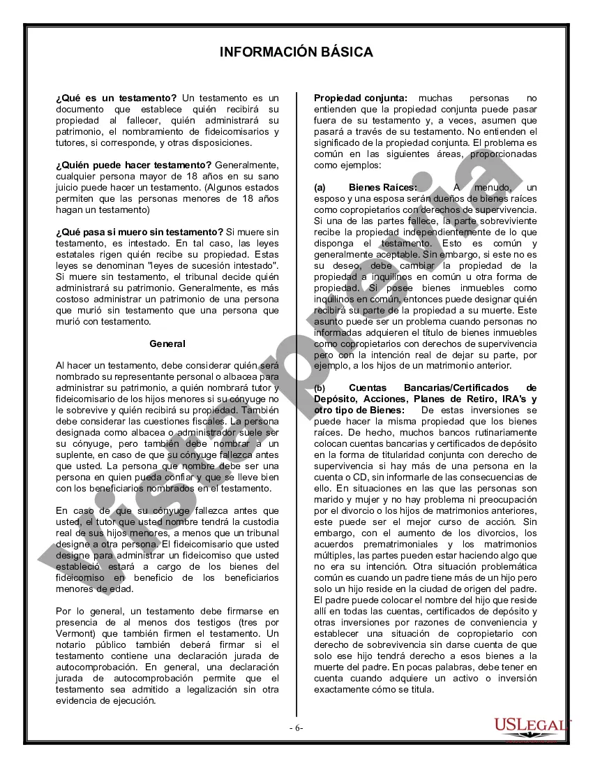 Preview Formulario de última voluntad legal para una viuda o viudo sin hijos