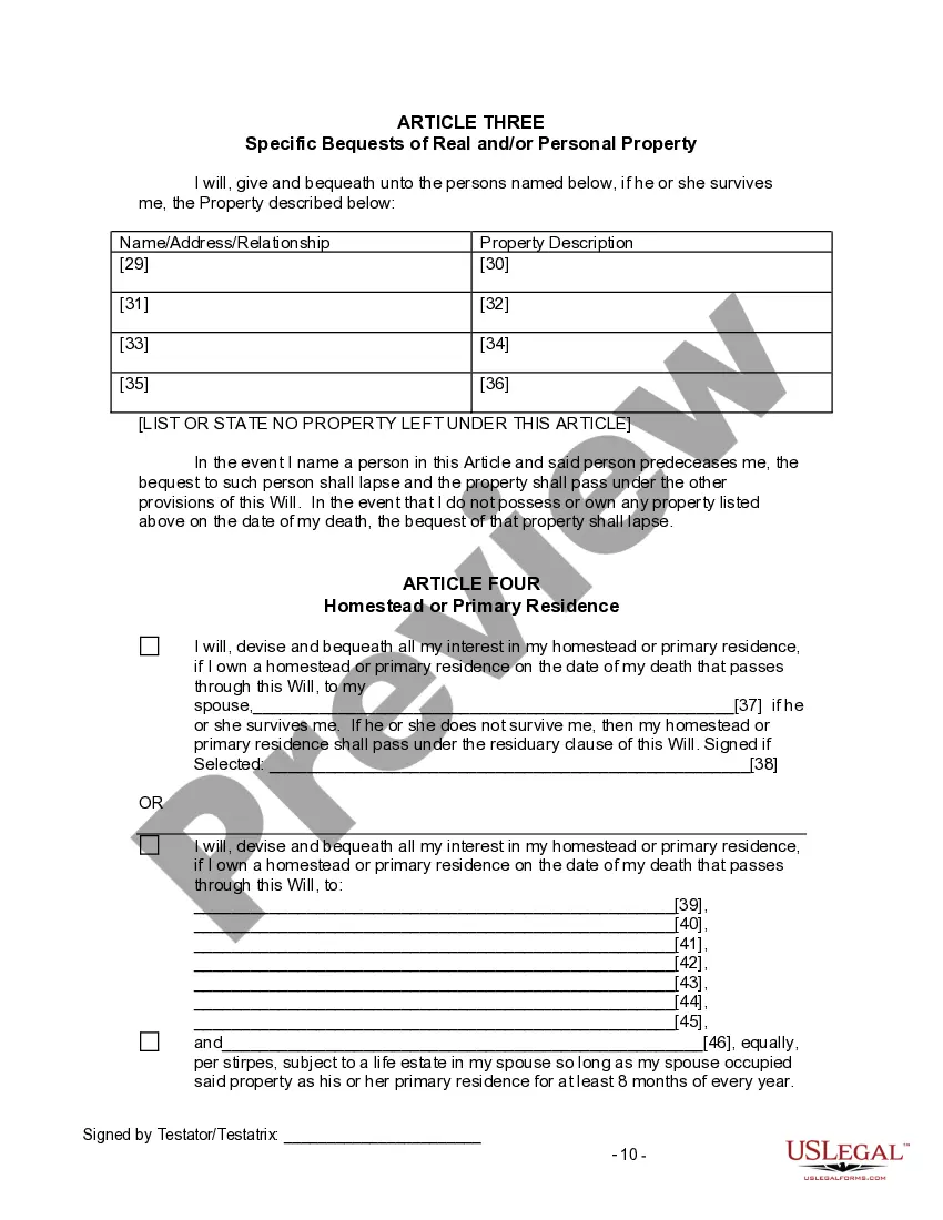 Preview Last Will and Testament for Divorced and Remarried Person with Mine, Yours and Ours Children