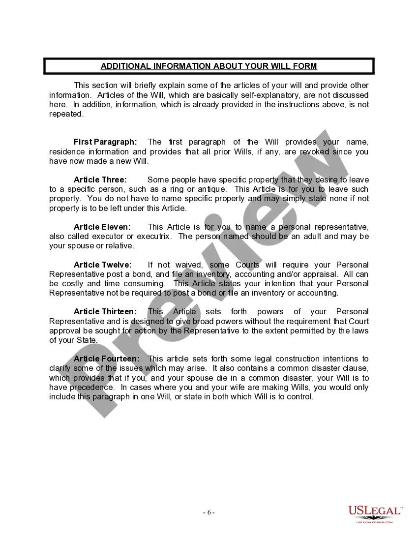 Preview Last Will and Testament for Divorced and Remarried Person with Mine, Yours and Ours Children