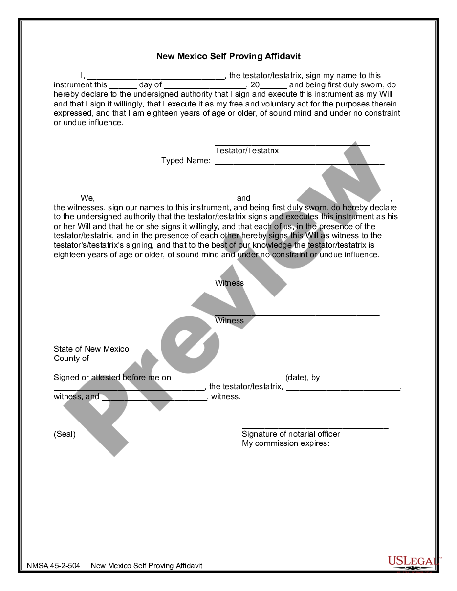 page 4 Legal Last Will and Testament Form with All Property to Trust called a Pour Over Will preview