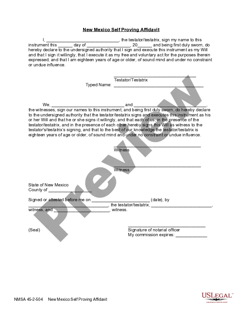 Preview Last Will and Testament with All Property to Trust called a Pour Over Will