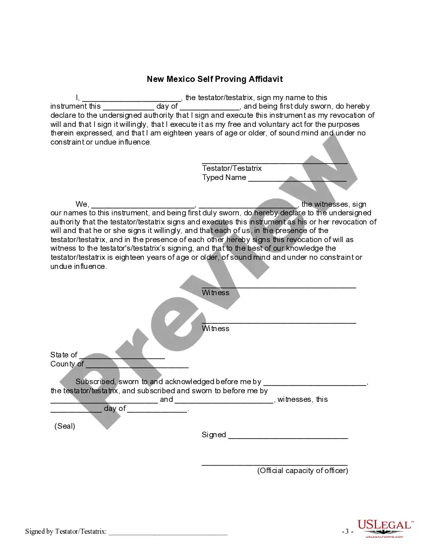 Preview Written Revocation of Will