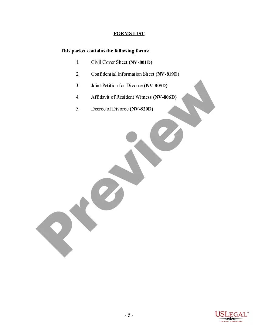 Preview No-Fault Uncontested Agreed Divorce Package for Dissolution of Marriage with Adult Children and with or without Property and Debts