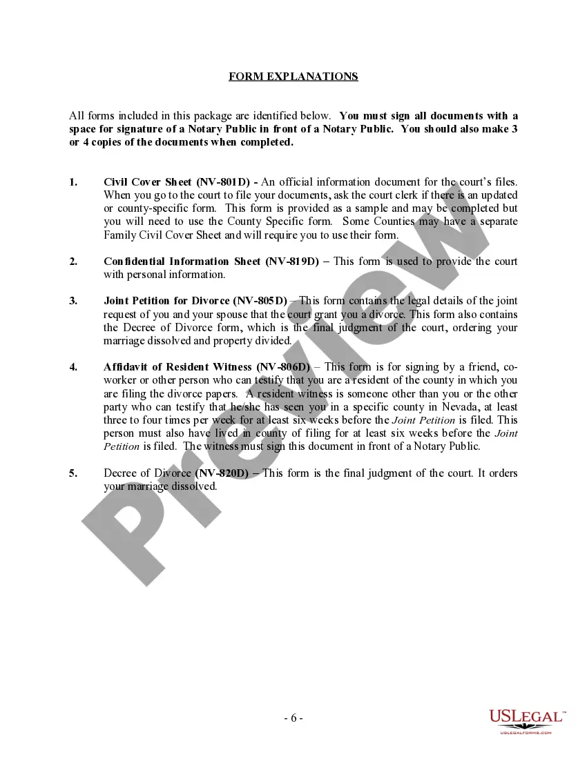 Preview No-Fault Uncontested Agreed Divorce Package for Dissolution of Marriage with Adult Children and with or without Property and Debts