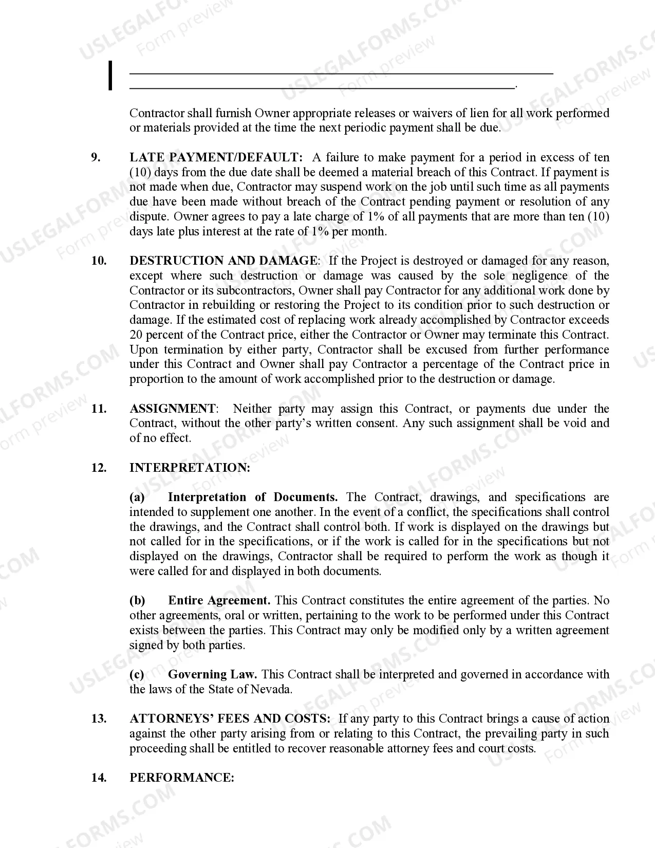 Preview Painting Contract for Contractor