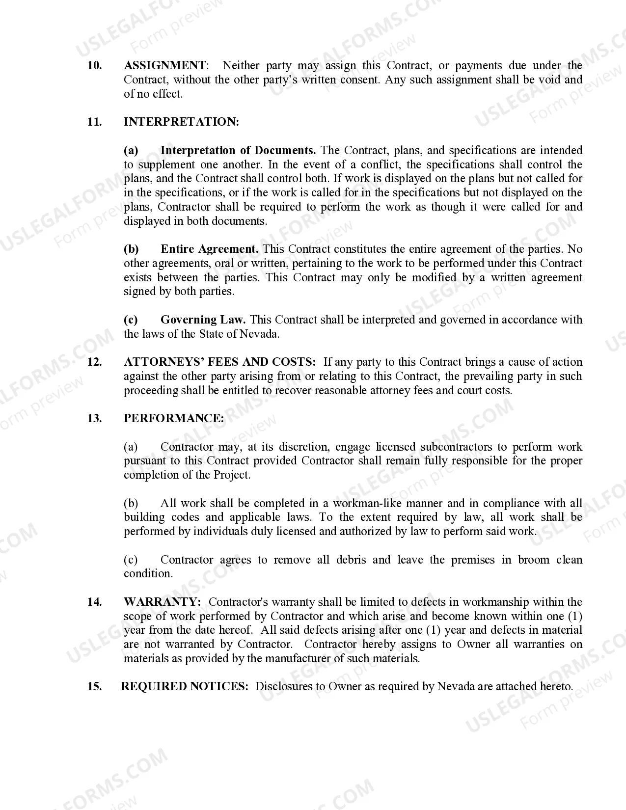 Preview Trim Carpenter Contract for Contractor