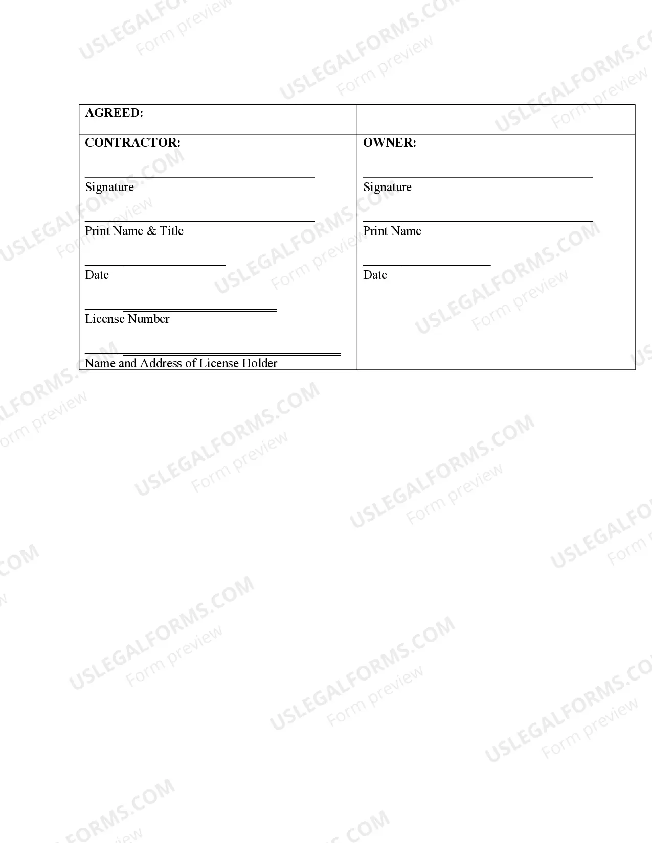 Preview Fencing Contract for Contractor