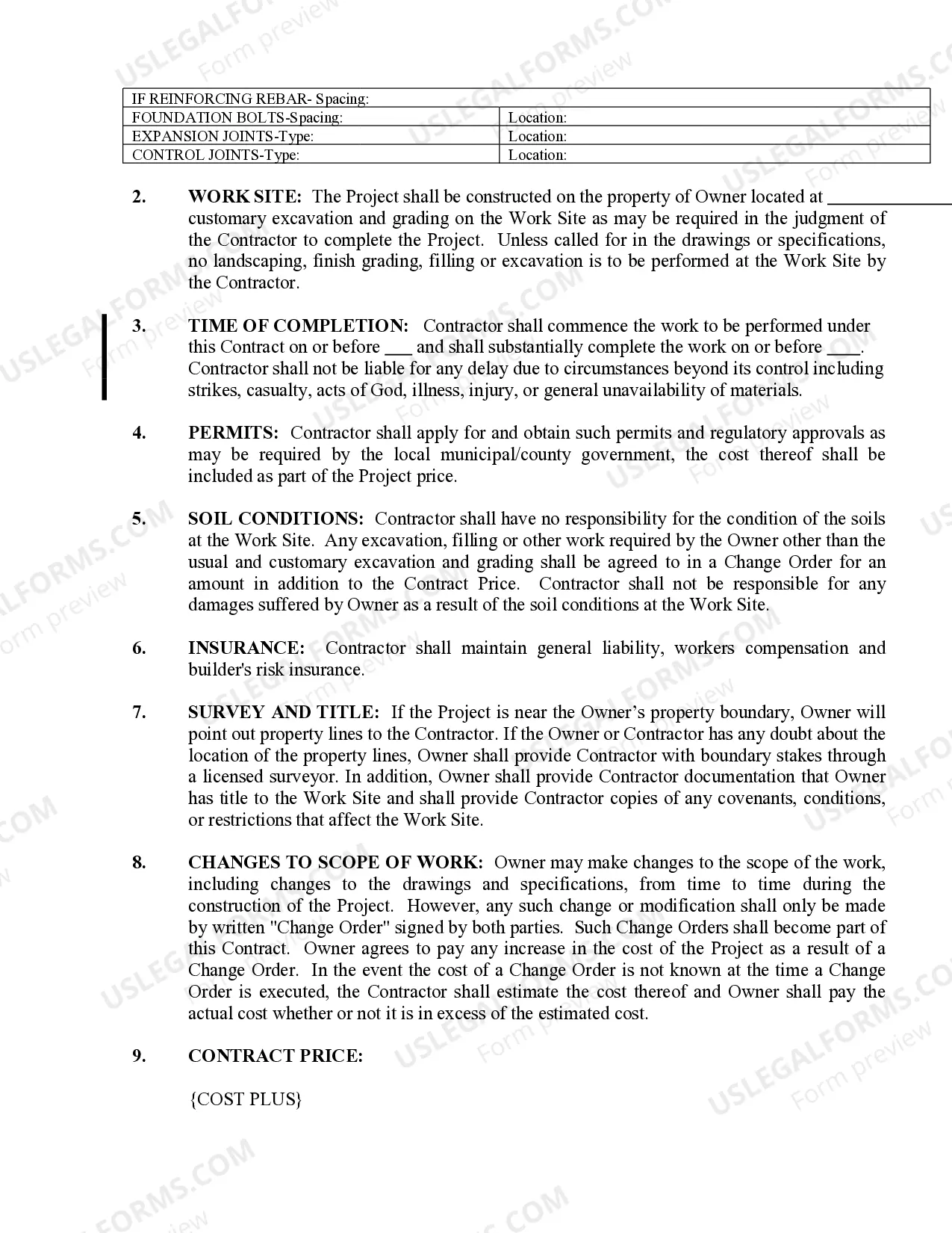 Preview Concrete Mason Contract for Contractor