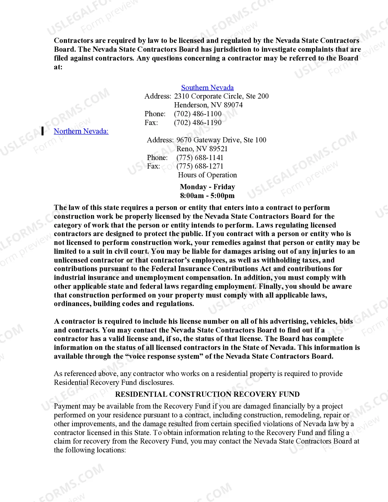 Preview Paving Contract for Contractor