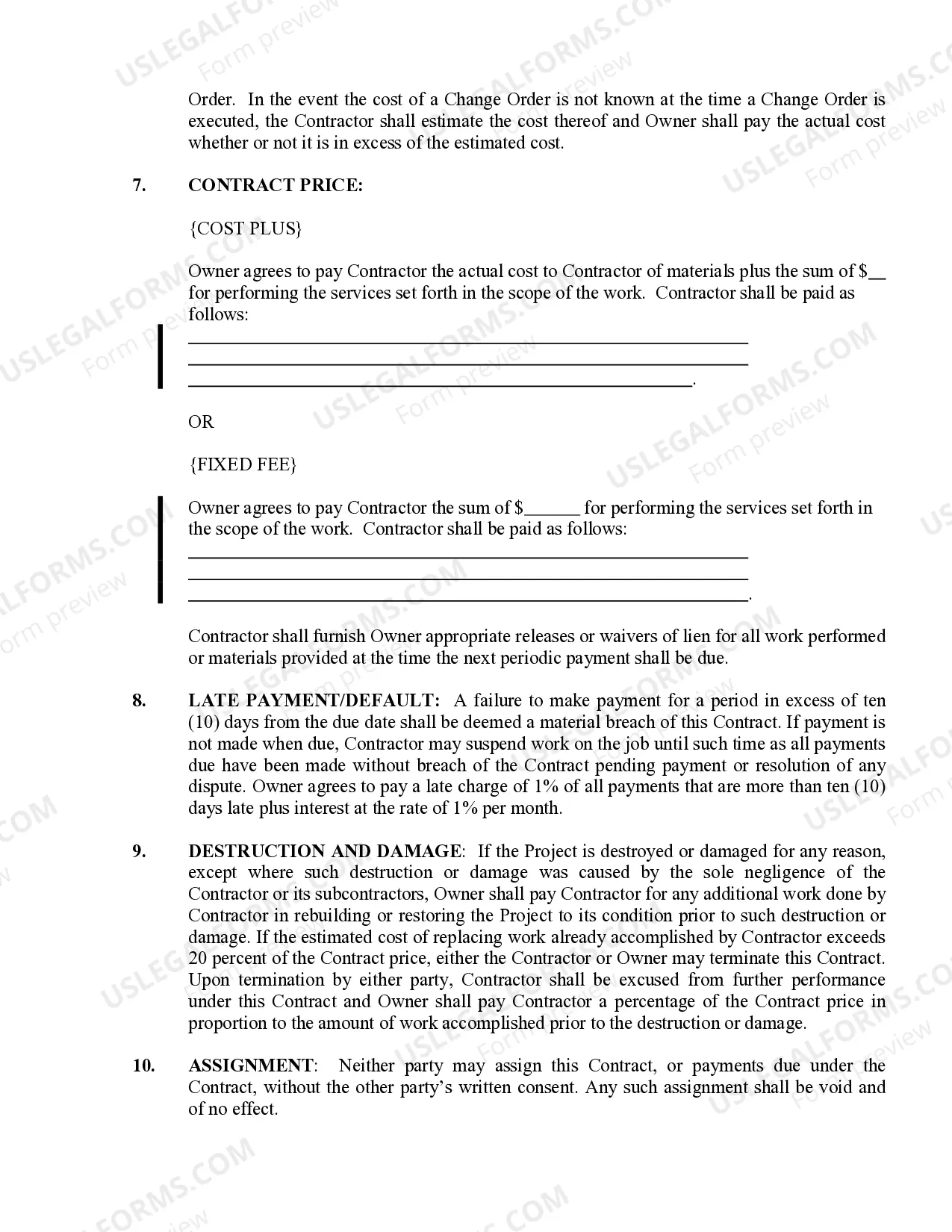Preview Refrigeration Contract for Contractor