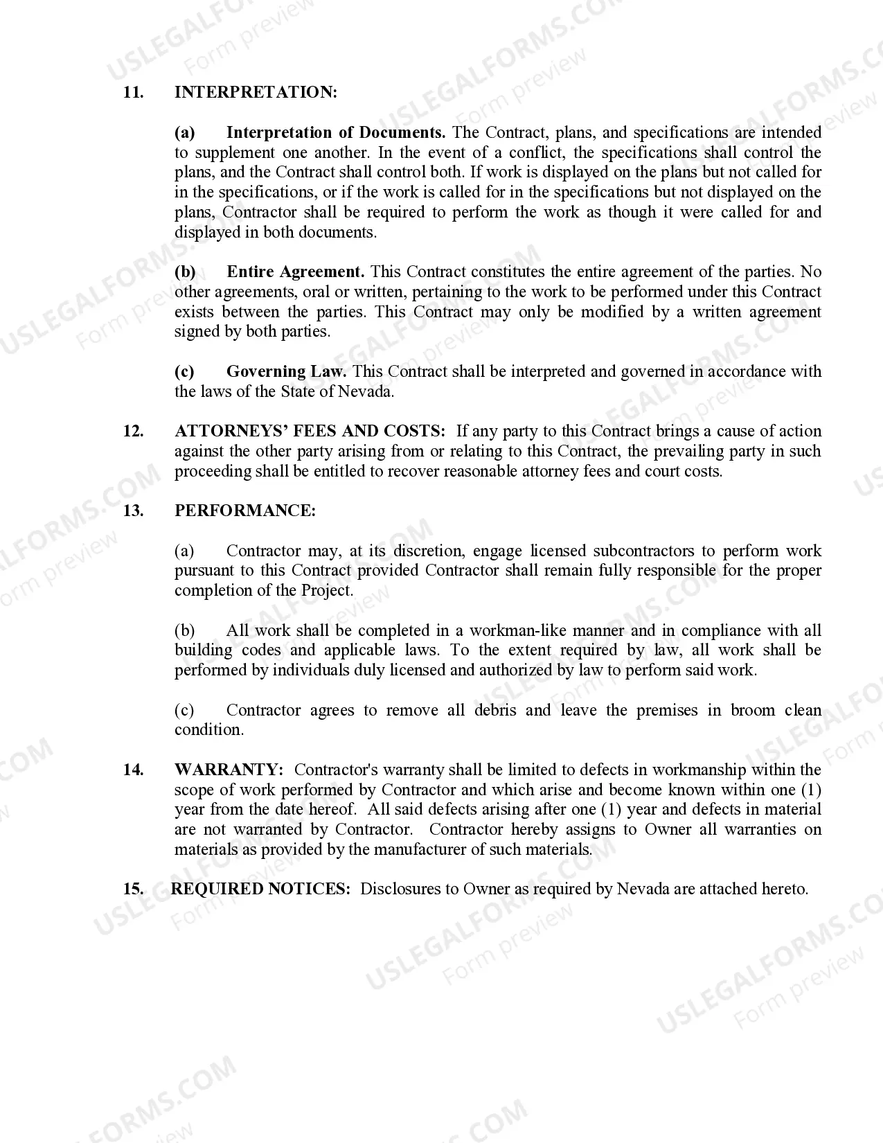 Preview Refrigeration Contract for Contractor
