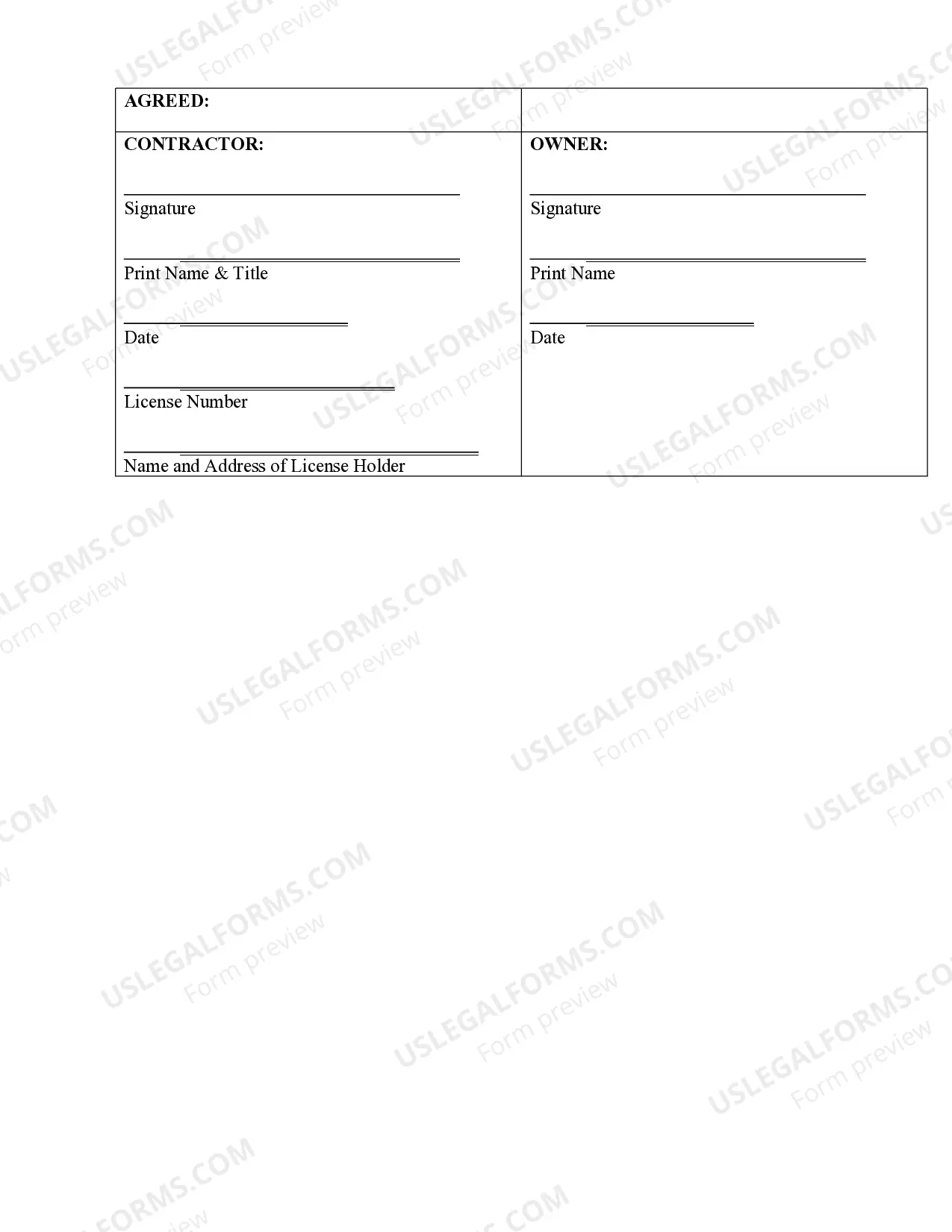 Preview Refrigeration Contract for Contractor