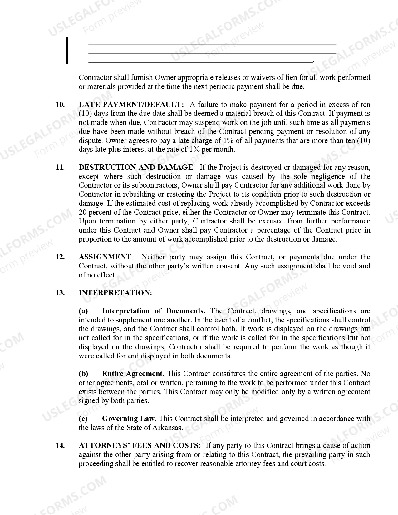 Preview Foundation Contract for Contractor