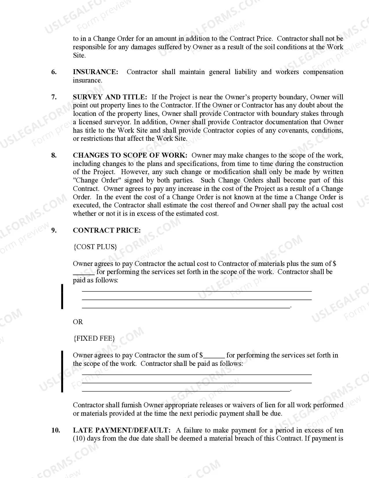 Preview Brick Mason Contract for Contractor