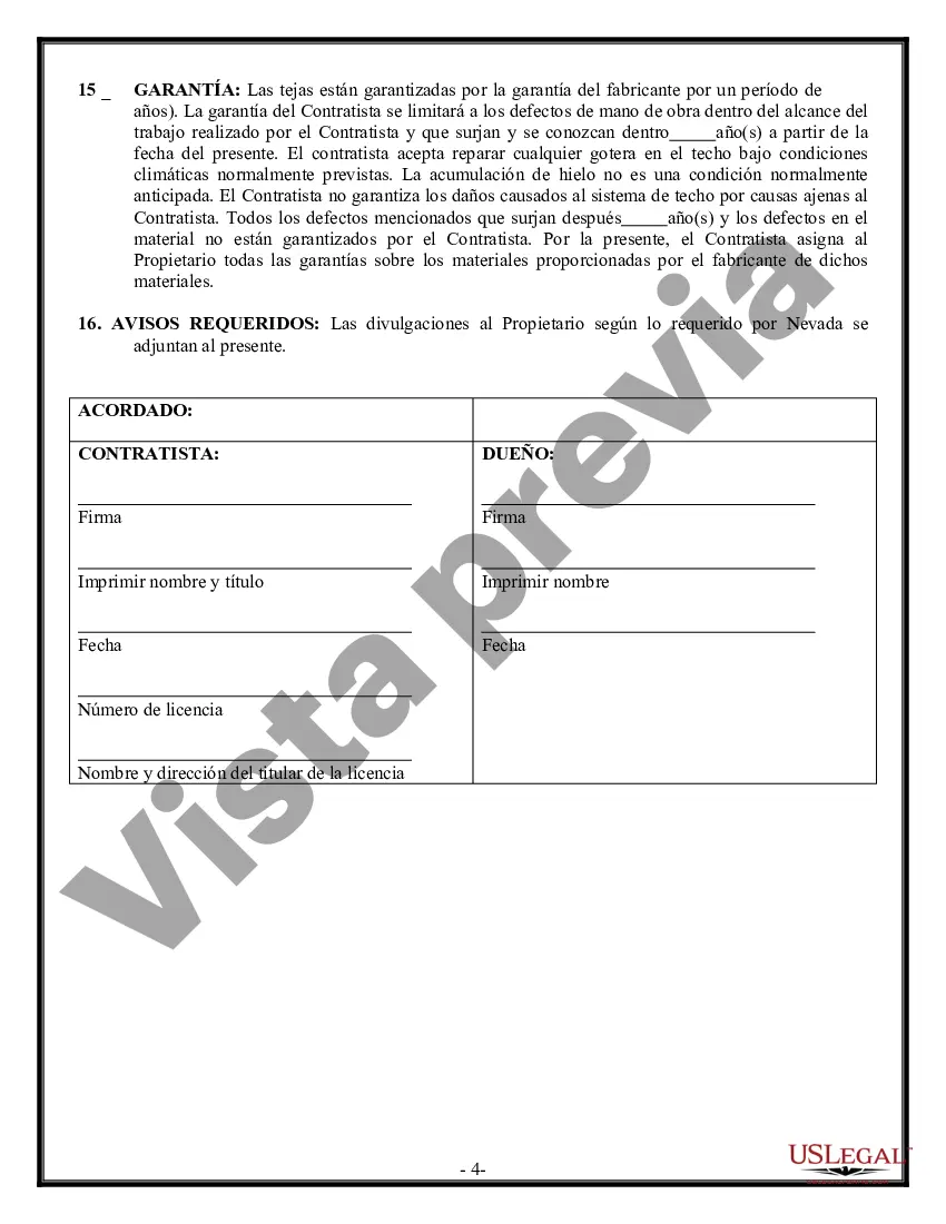Preview Contrato de techado para contratista
