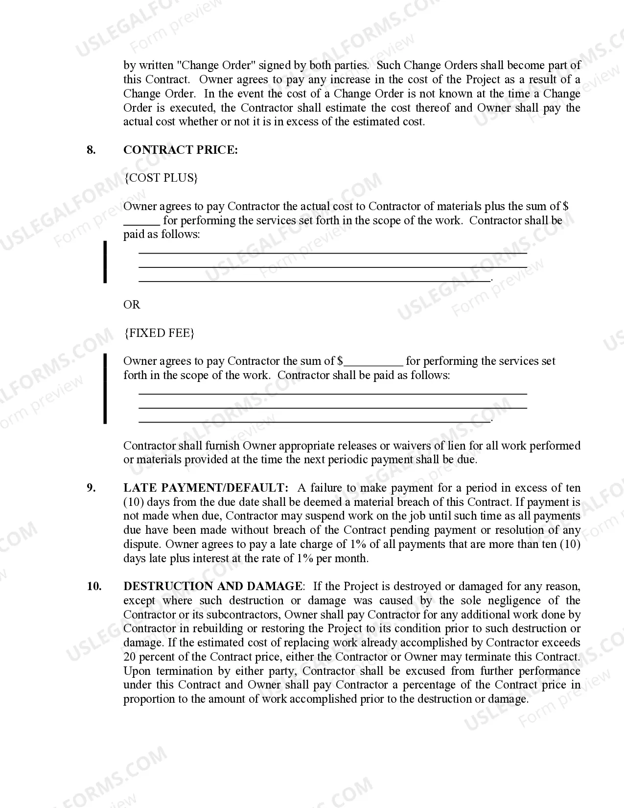 Preview Roofing Contract for Contractor