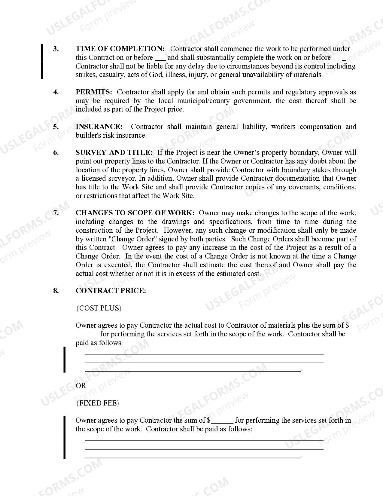 Preview Electrical Contract for Contractor