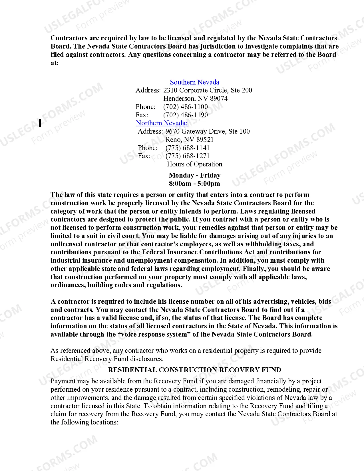 Preview Electrical Contract for Contractor