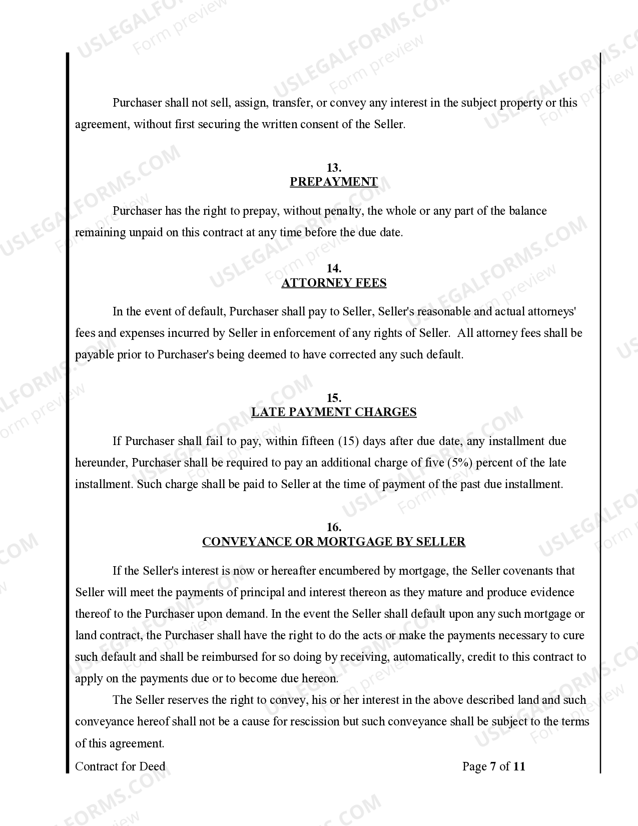 Nevada Agreement or Contract for Deed for Sale and Purchase of Real