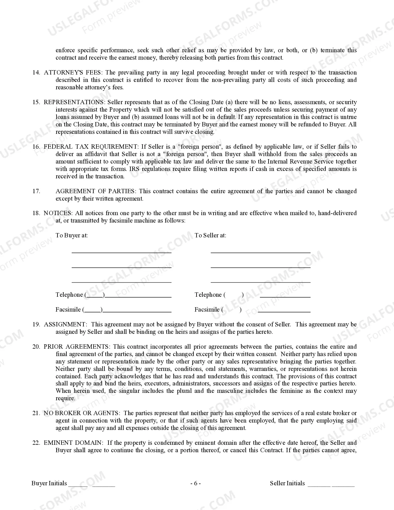 Preview Contract for Sale and Purchase of Real Estate with No Broker for Residential Home Sale Agreement