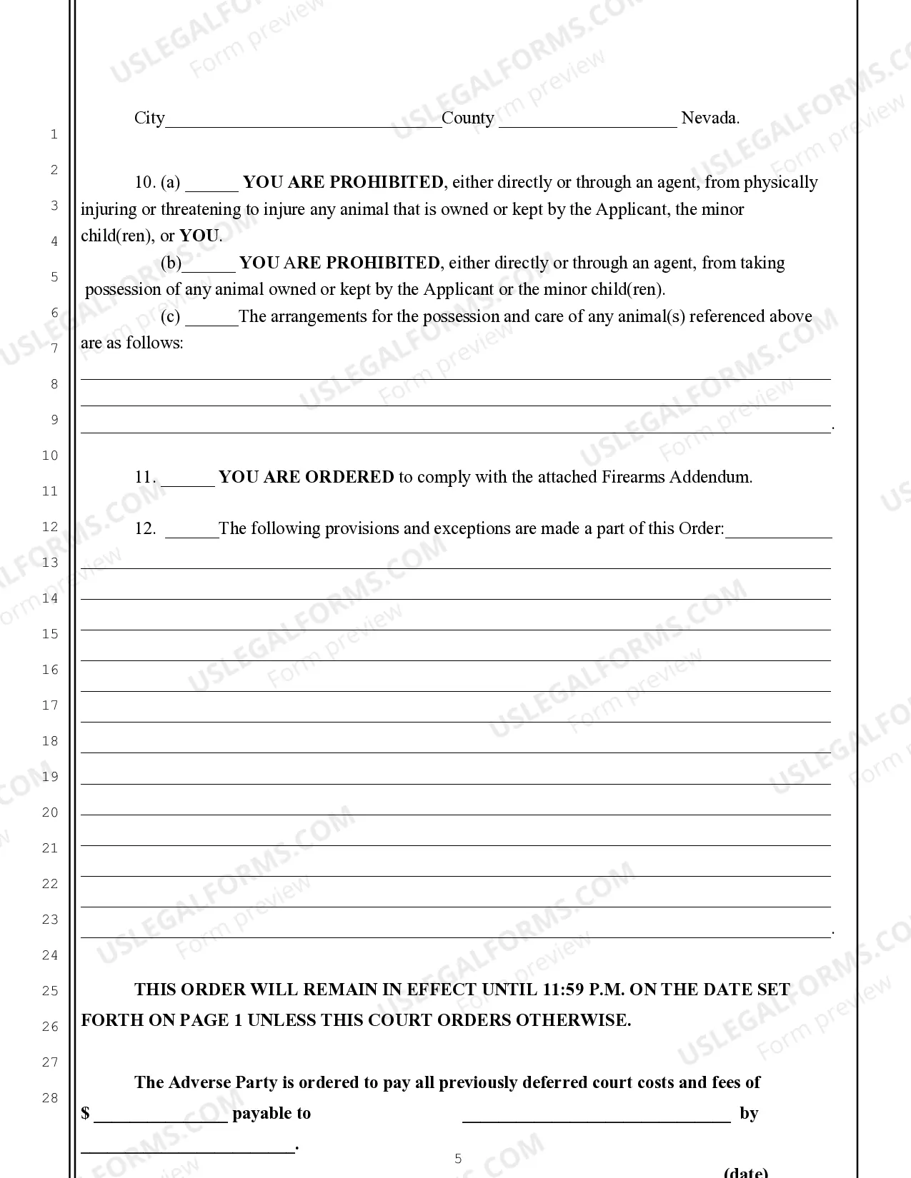 Preview Extended Order for Protection Against Domestic Violence
