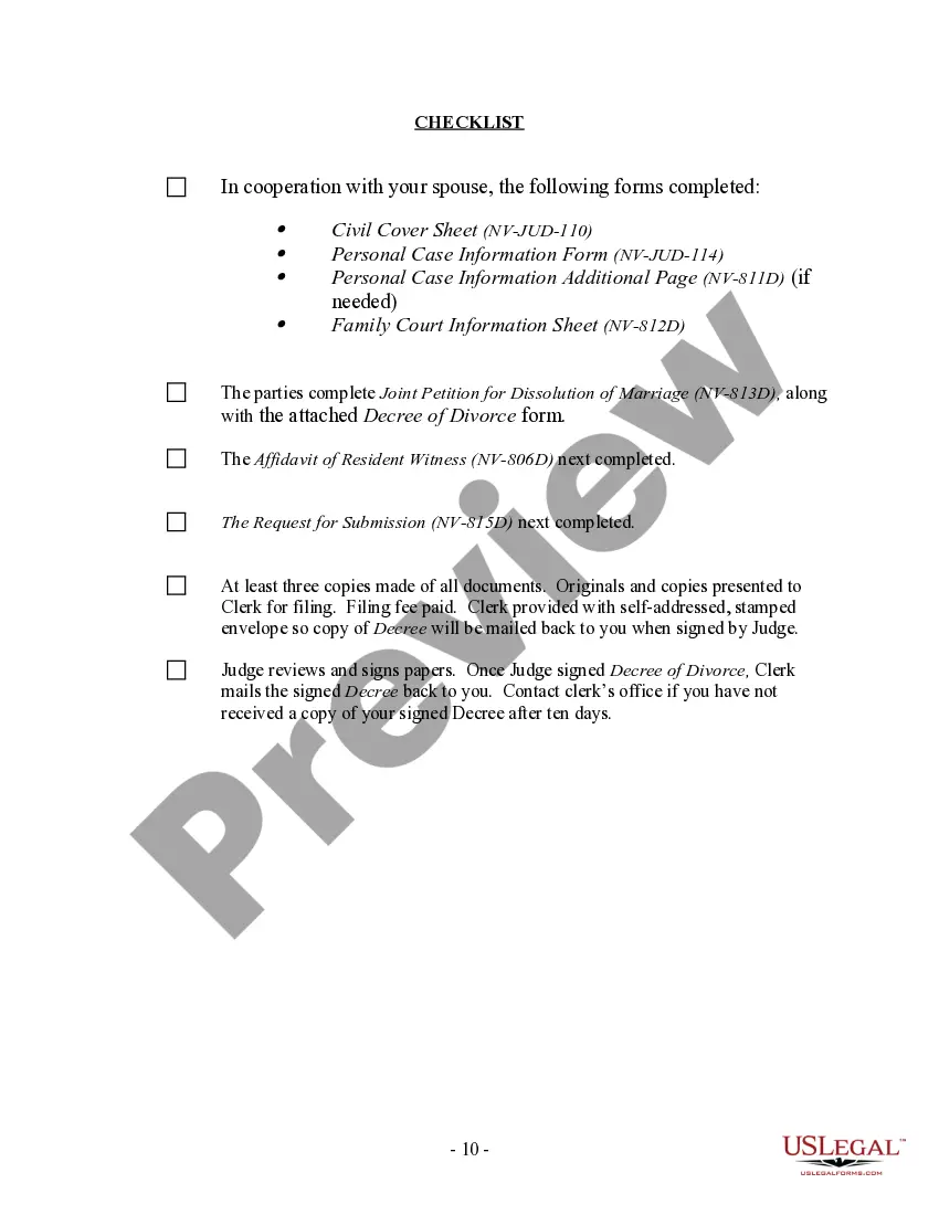 Get Nevada No-Fault Agreed Uncontested Divorce Package for Dissolution of Marriage for people with Minor Children Preview Nevada No-Fault Agreed Uncontested Divorce Package for Dissolution of Marriage for people with Minor Children
