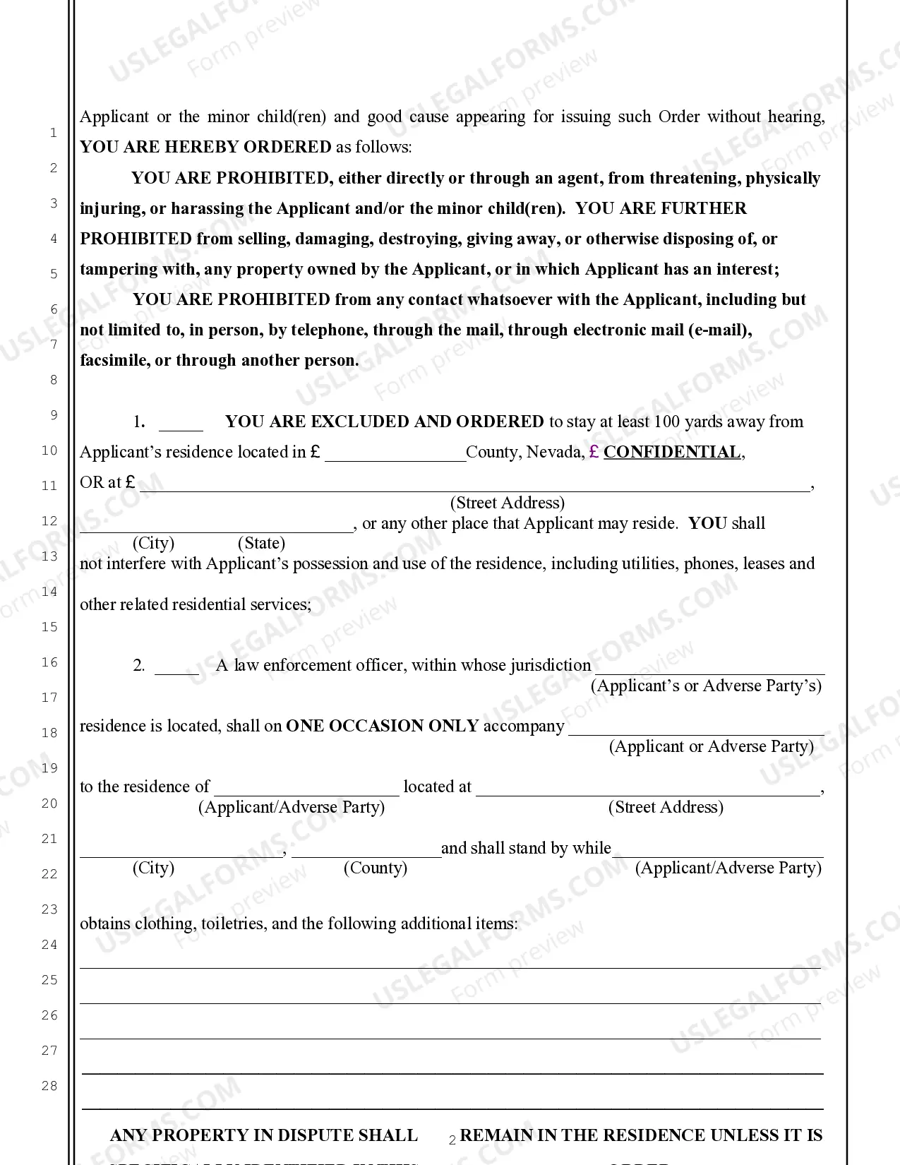 Preview Temporary Order for Protection Against Domestic Violence