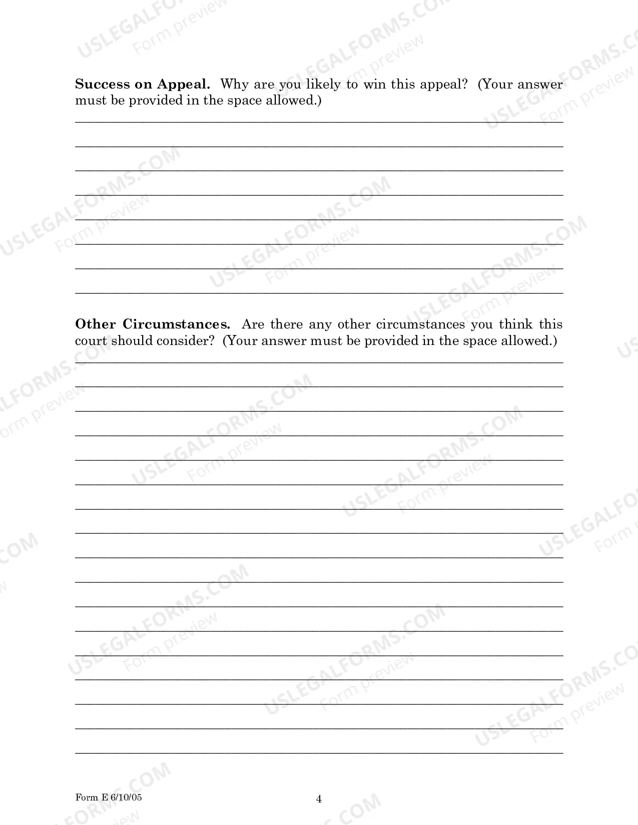 Preview Motion for Stay form (Child Custody) for Parties Without Attorneys