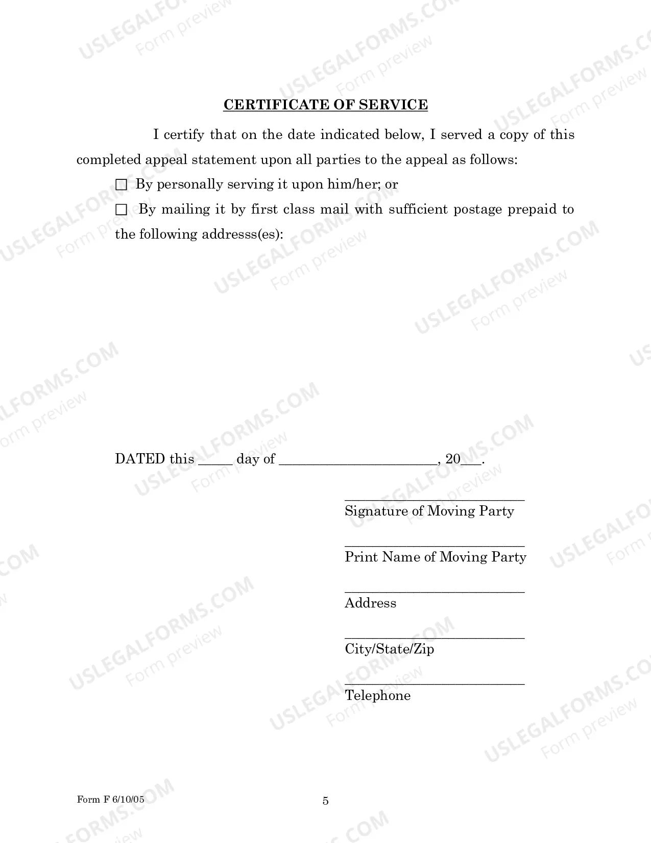 Preview Motion for Stay form for Parties Without Attorneys