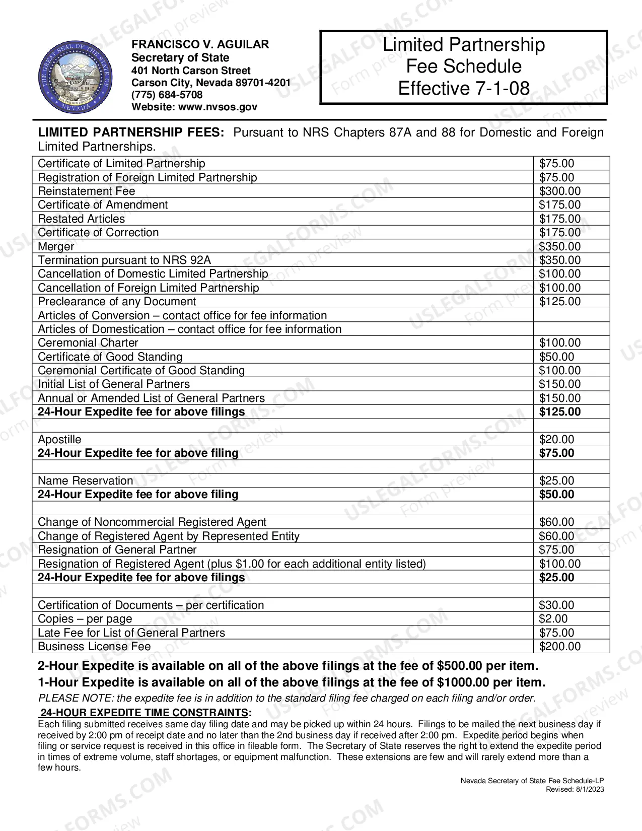 Preview Nevada Registration of Foreign Corporation