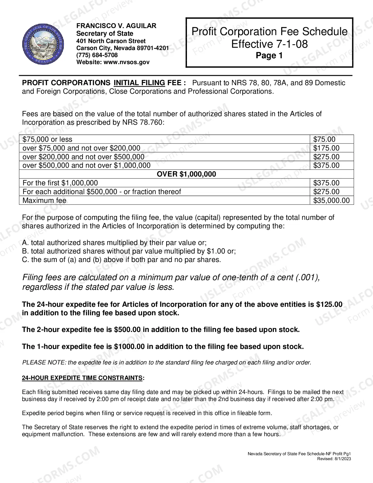 Preview Nevada Registration of Foreign Corporation