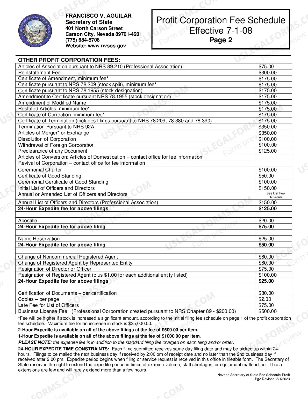 Preview Nevada Registration of Foreign Corporation