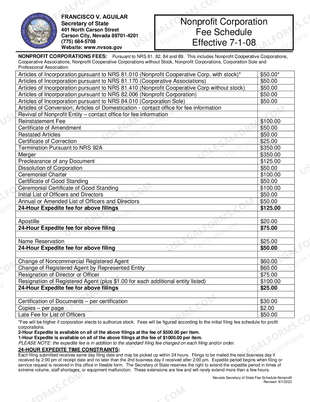 Preview Nevada Registration of Foreign Corporation