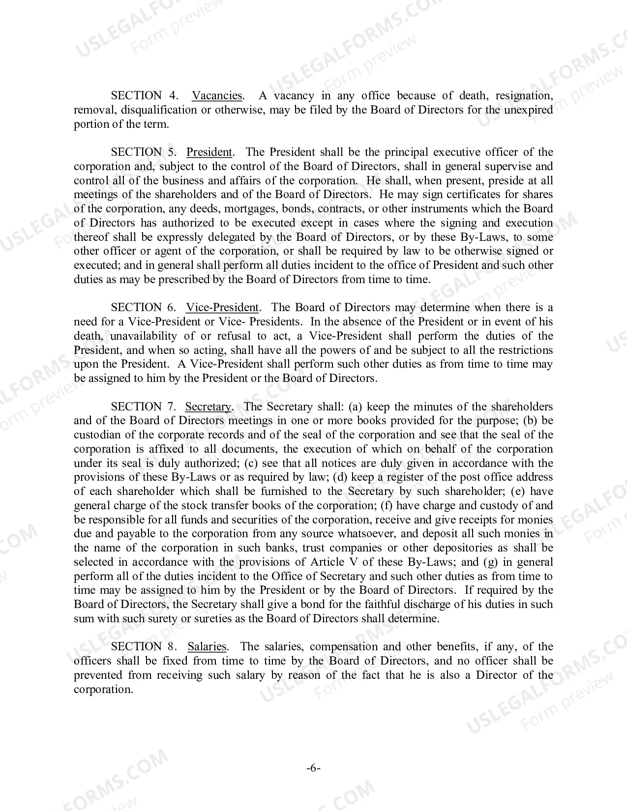 Preview Nevada Bylaws for Corporation