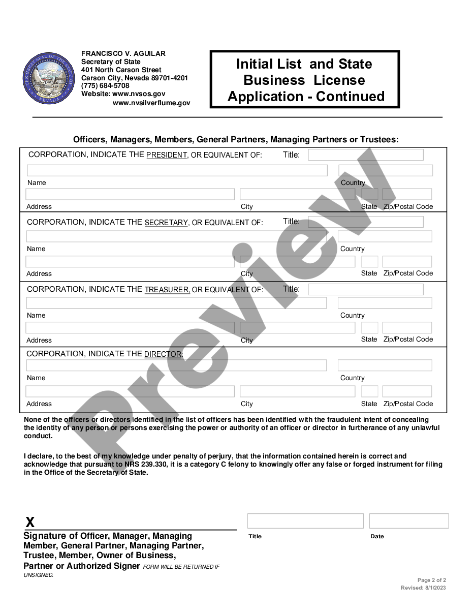 page 4 Nevada Articles of Incorporation for Domestic Nonprofit Corporation preview