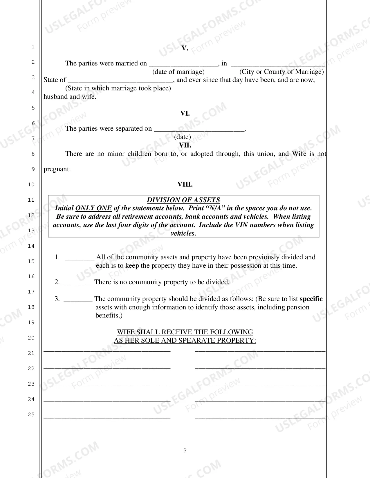 Preview Answer to Complaint to Divorce and Counterclaim no Children