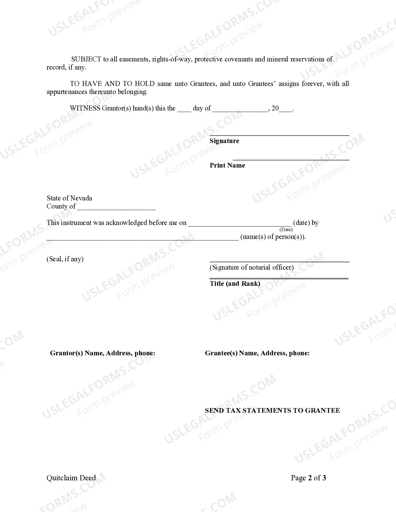 Preview Quitclaim Deed from Husband to Himself and Wife