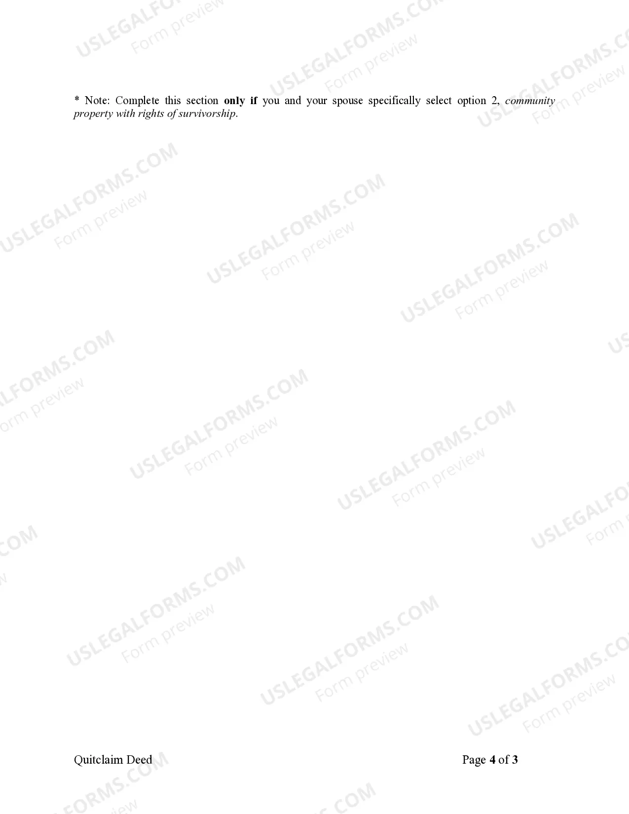 Preview Quitclaim Deed from Husband and Wife to Husband and Wife