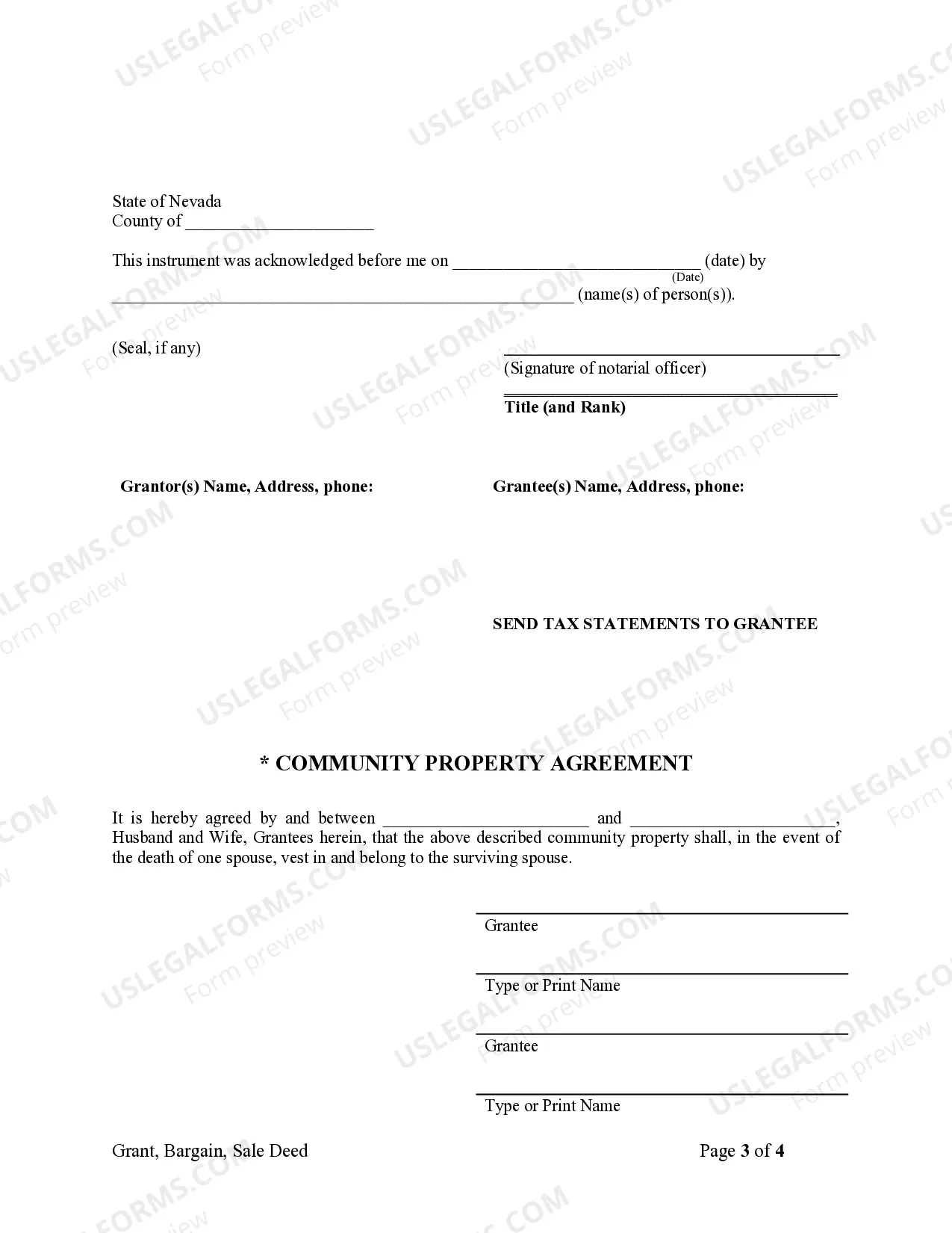 Preview Grant, Bargain, Sale Deed from Husband and Wife to Husband and Wife