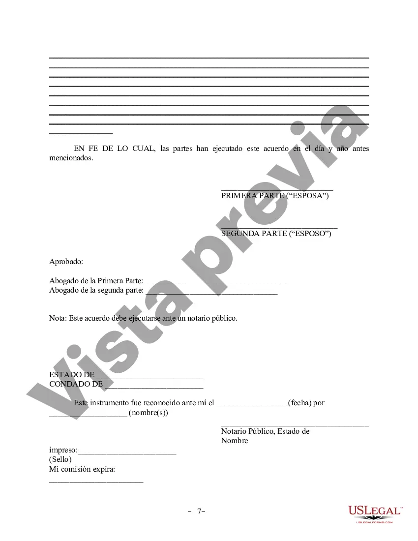 Preview Acuerdo de propiedad posnupcial - Nevada