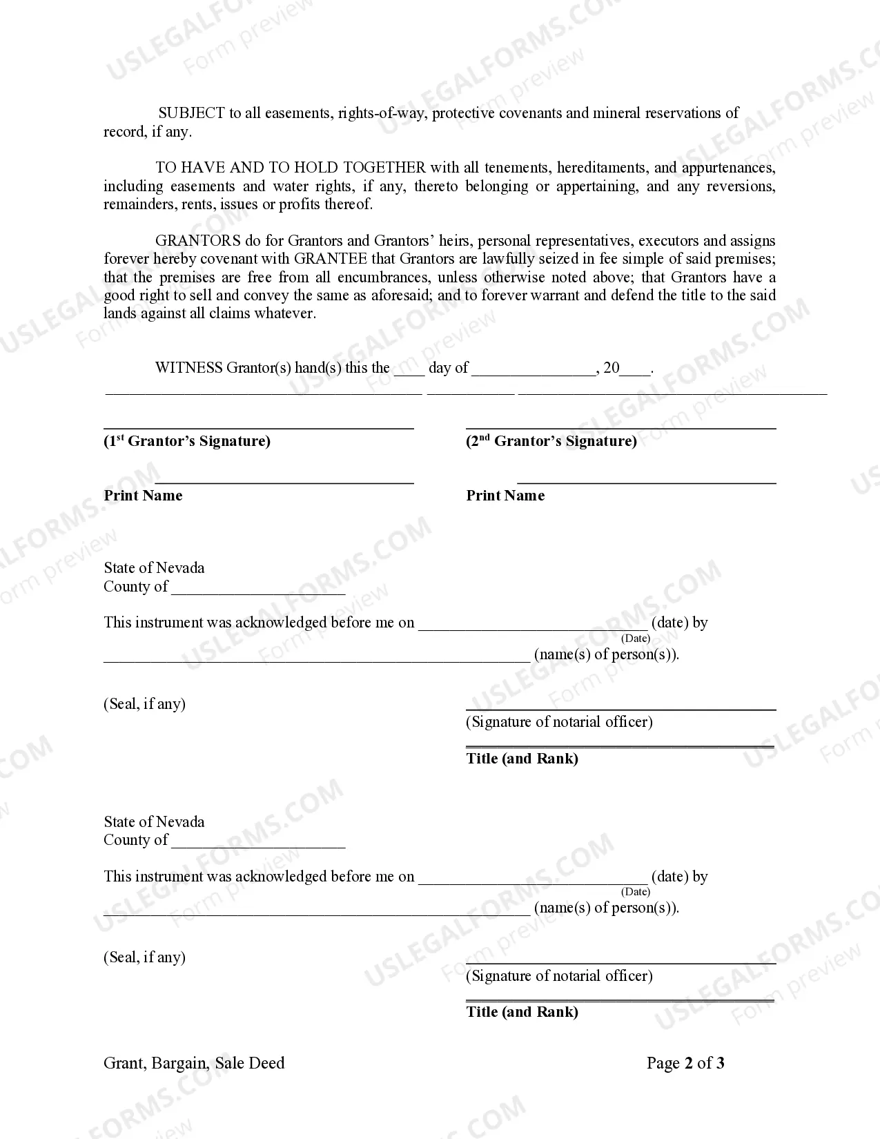 Preview Grant, Bargain, Sale Deed from Husband and Wife to an Individual